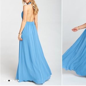 NWT Luna Halter Coastal Blue Chiffon
